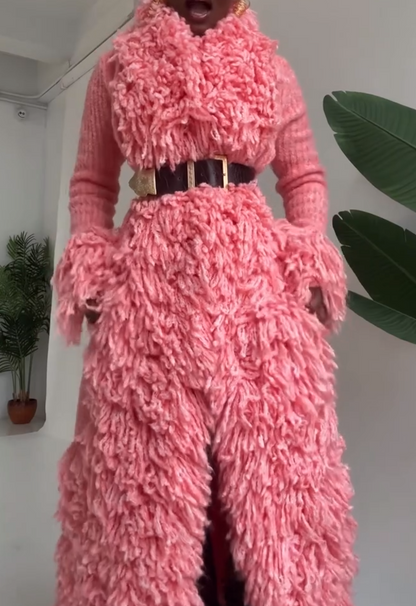 Tassel Knit Long Coat