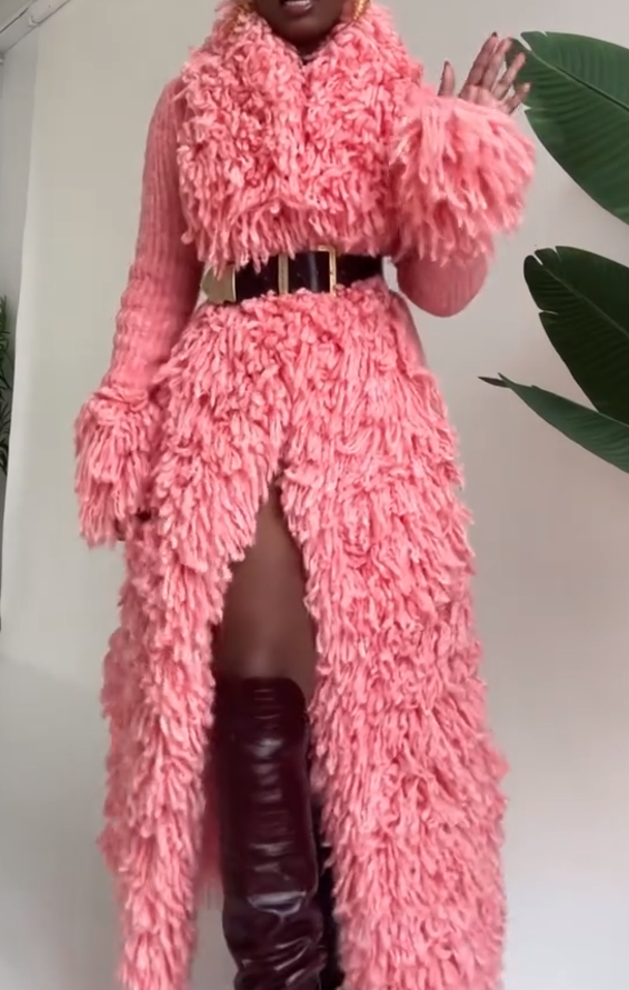 Tassel Knit Long Coat