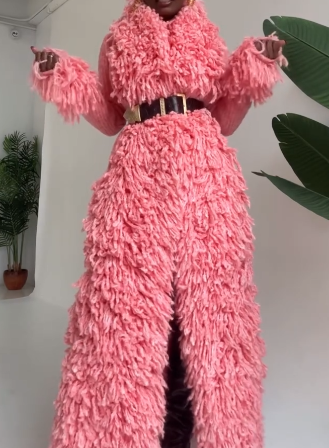 Tassel Knit Long Coat