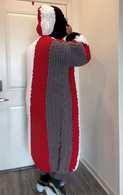 Chunky knit hooded jacket