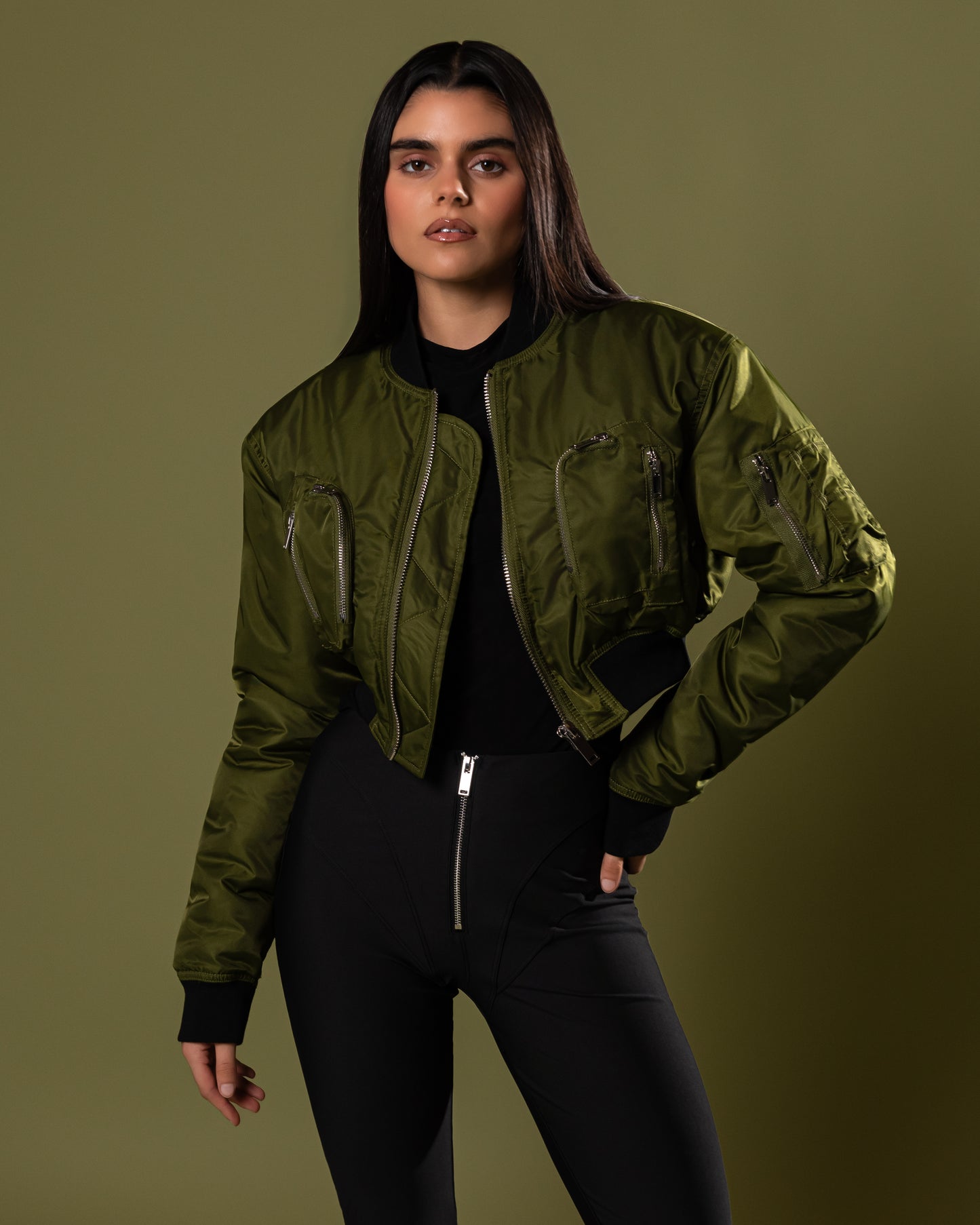 Short bomber jacket