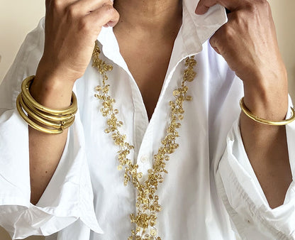 Sculpted brass necklace