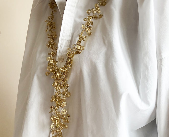 Sculpted brass necklace