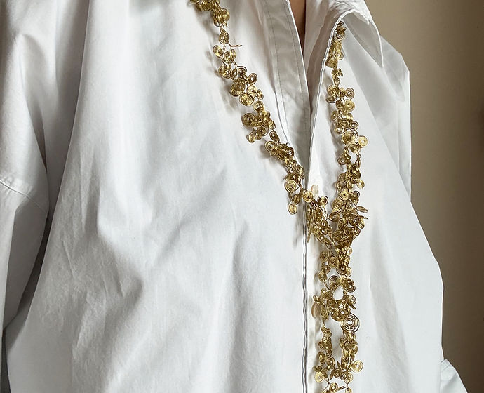 Sculpted brass necklace
