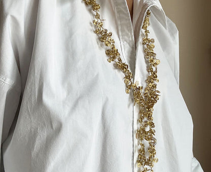 Sculpted brass necklace