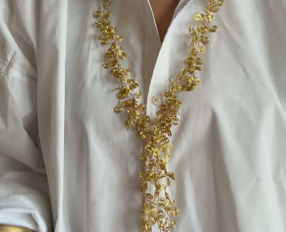 Sculpted brass necklace