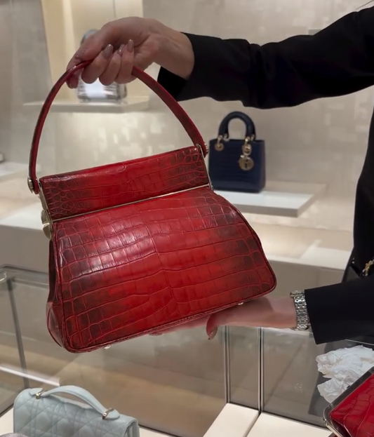 Crocodile skin mother and daughter bag