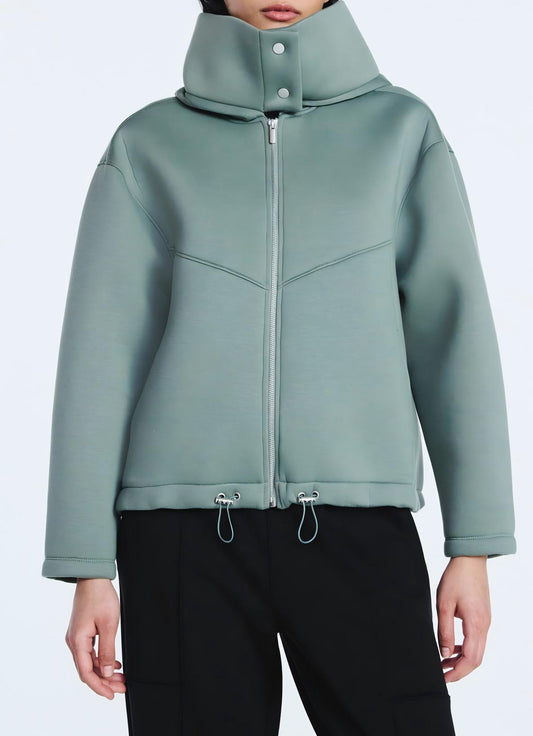 Fleece hooded oversized jacket