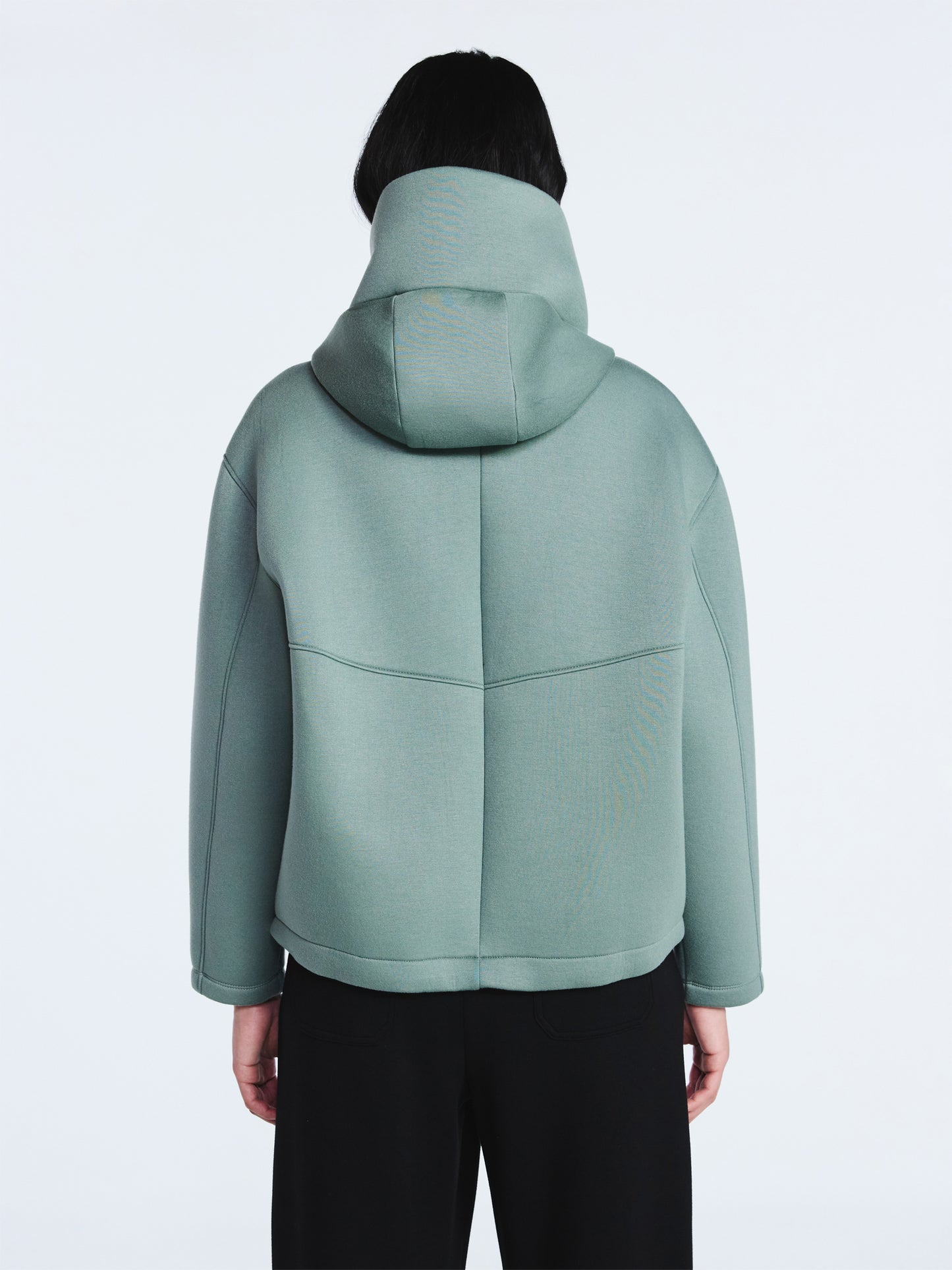 Fleece hooded oversized jacket