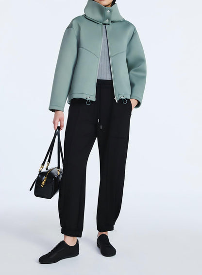 Fleece hooded oversized jacket