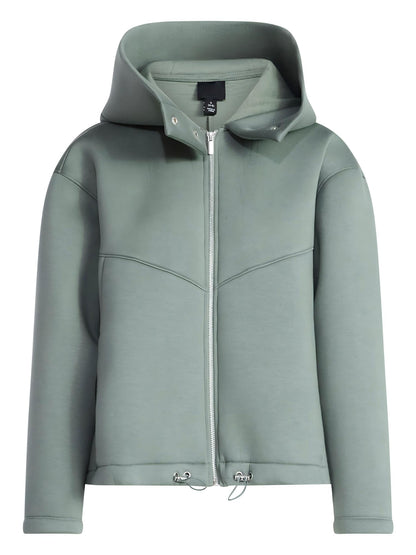 Fleece hooded oversized jacket