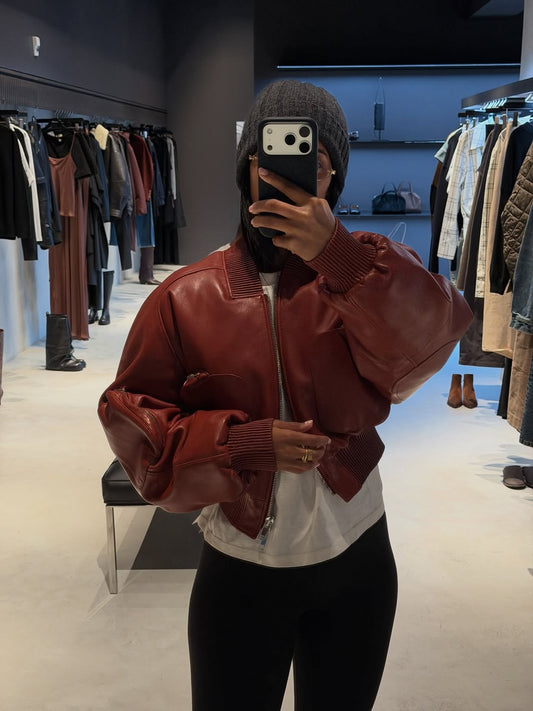 Bomber leather jacket