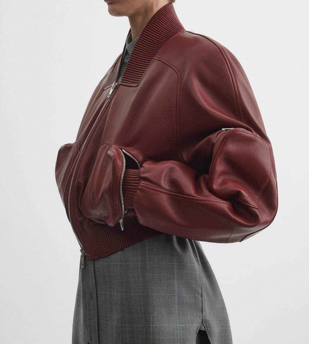 Bomber leather jacket
