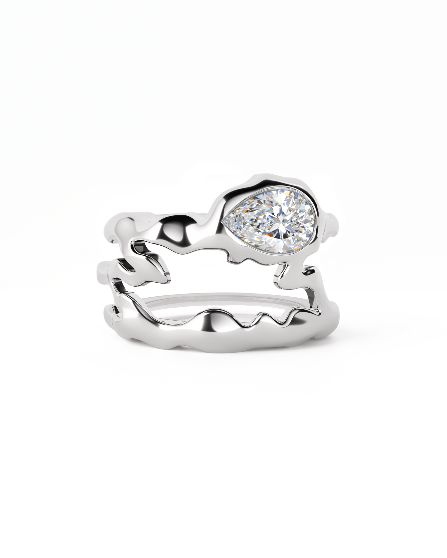 Teardrop-shaped Tech Ring Set