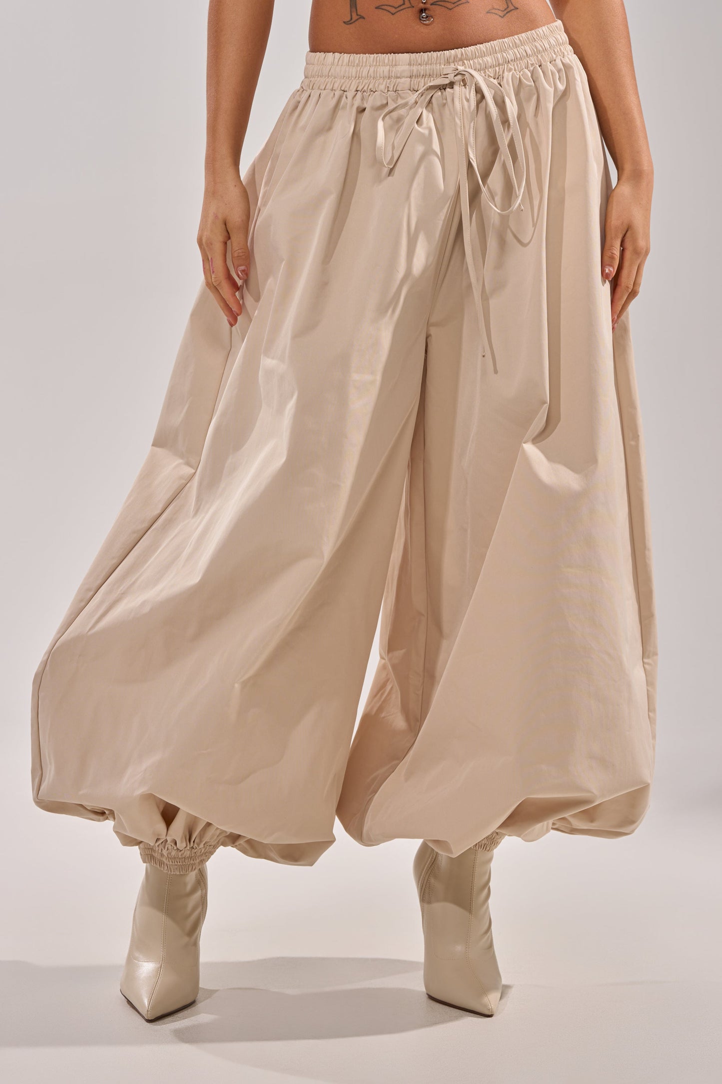 V-neck shirt + harem pants set