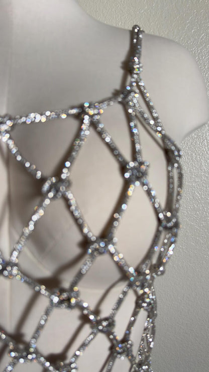 Rhinestones net T-shirt/Top - statement accessory