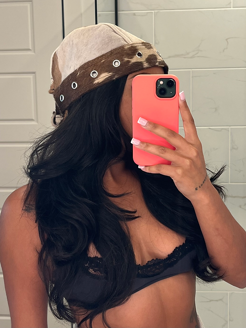 Multi-cowhide insho scarf hat