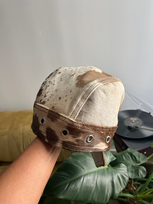 Multi-cowhide insho scarf hat