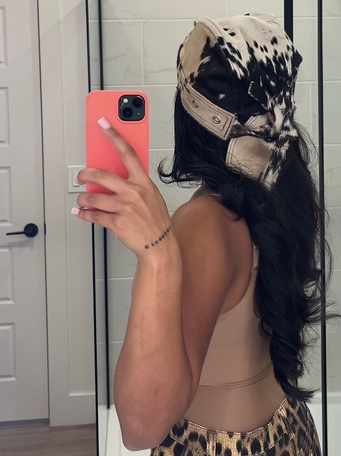 Multi-cowhide insho scarf hat