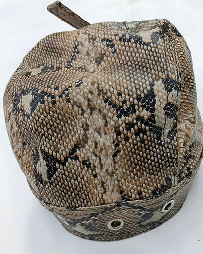 Multi-cowhide insho scarf hat