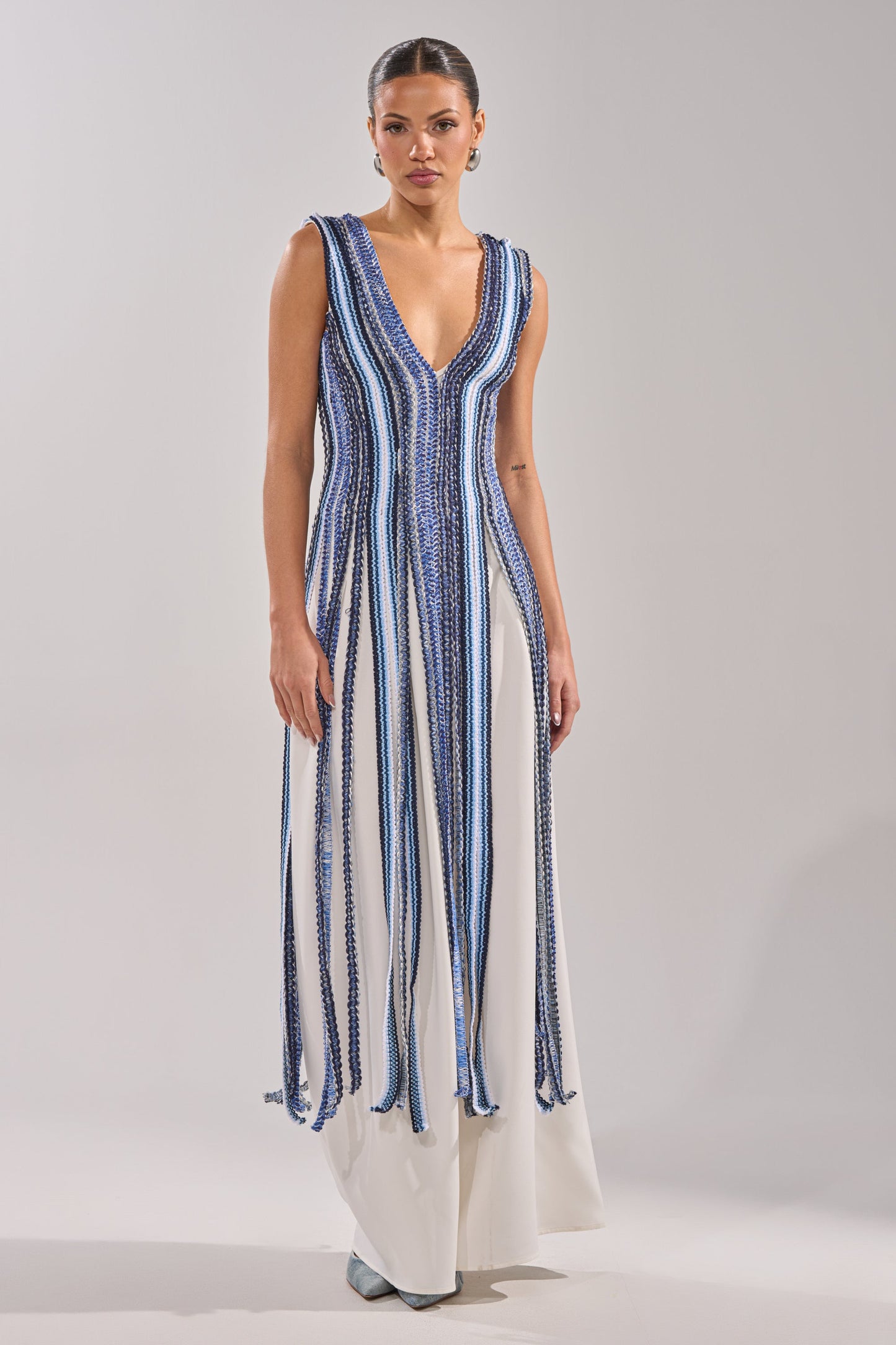 Blue woven rope top