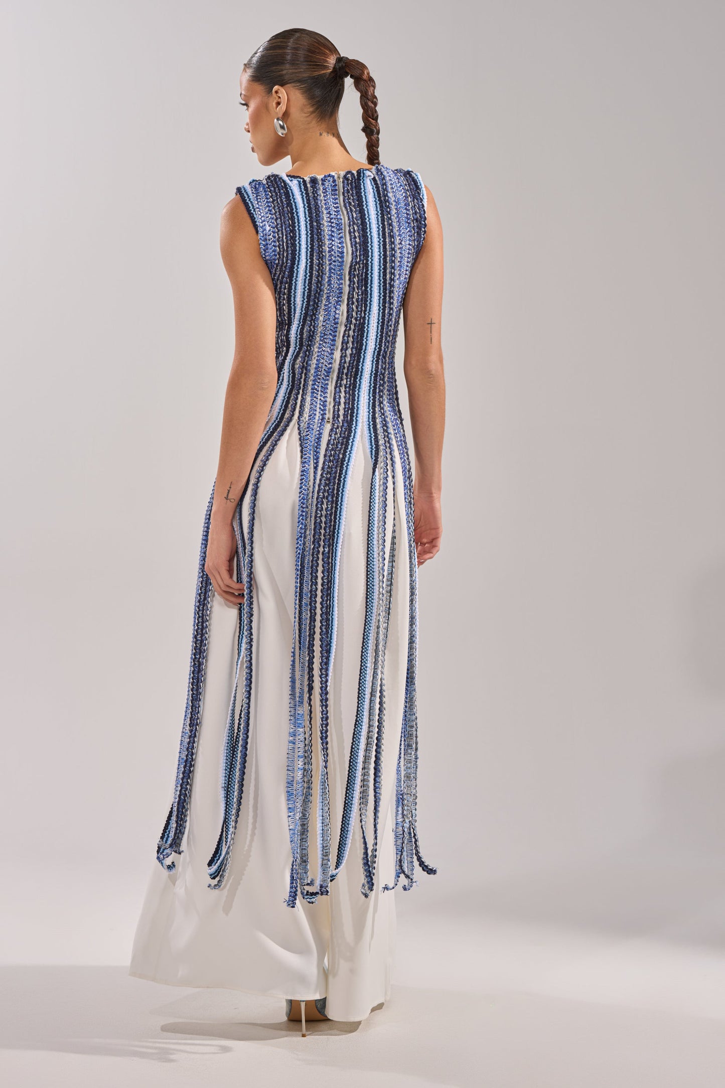 Blue woven rope top