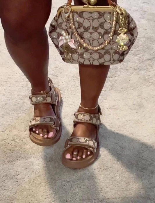 Classic Velcro closure soft-soled sandals
