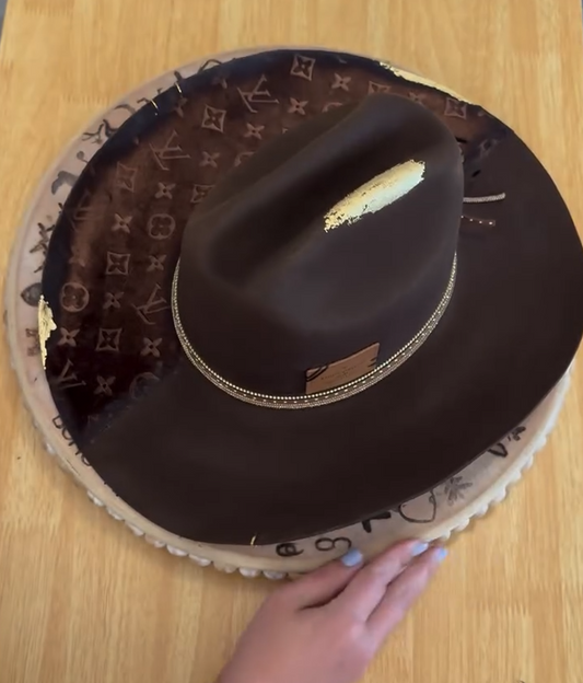 Gold foil monogram cowboy hat