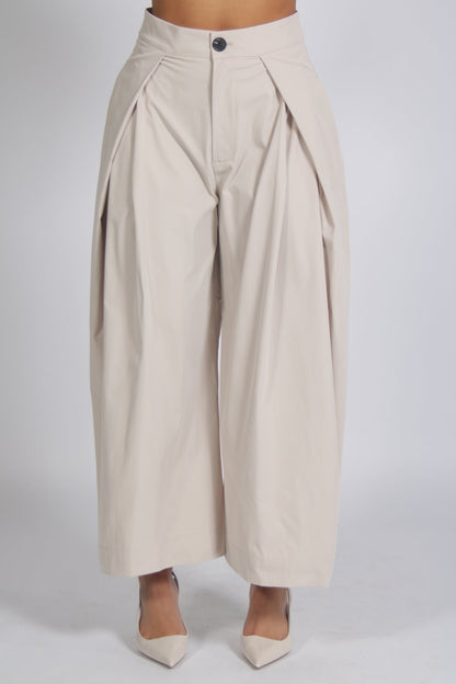 Stand-up collar loose trench coat + trousers set
