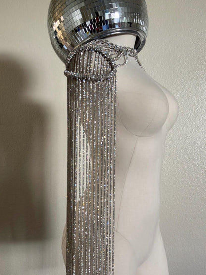 Rhinestone shoulder choker (20-25 in).