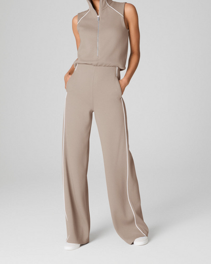 Sleeveless Mockneck Jumpsuit