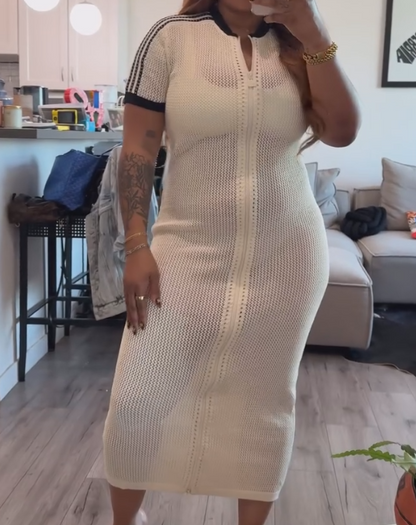 Short Sleeve Crochet Dress