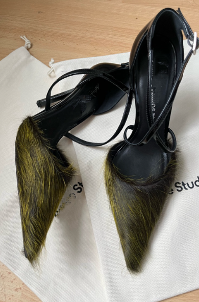 Faux fur high heels