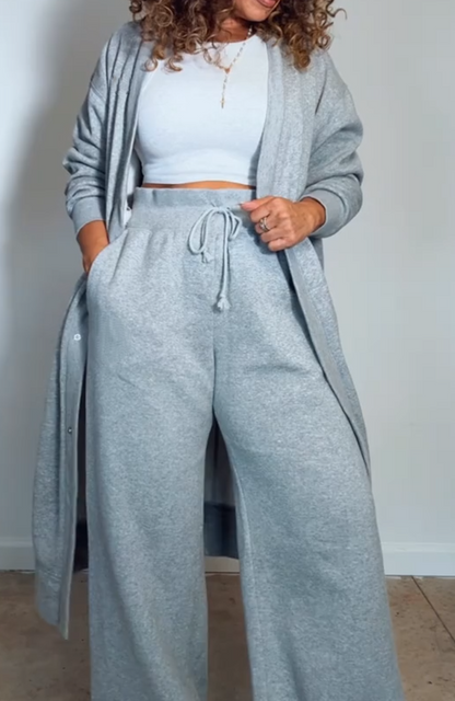 Long cardigan sweatpants set