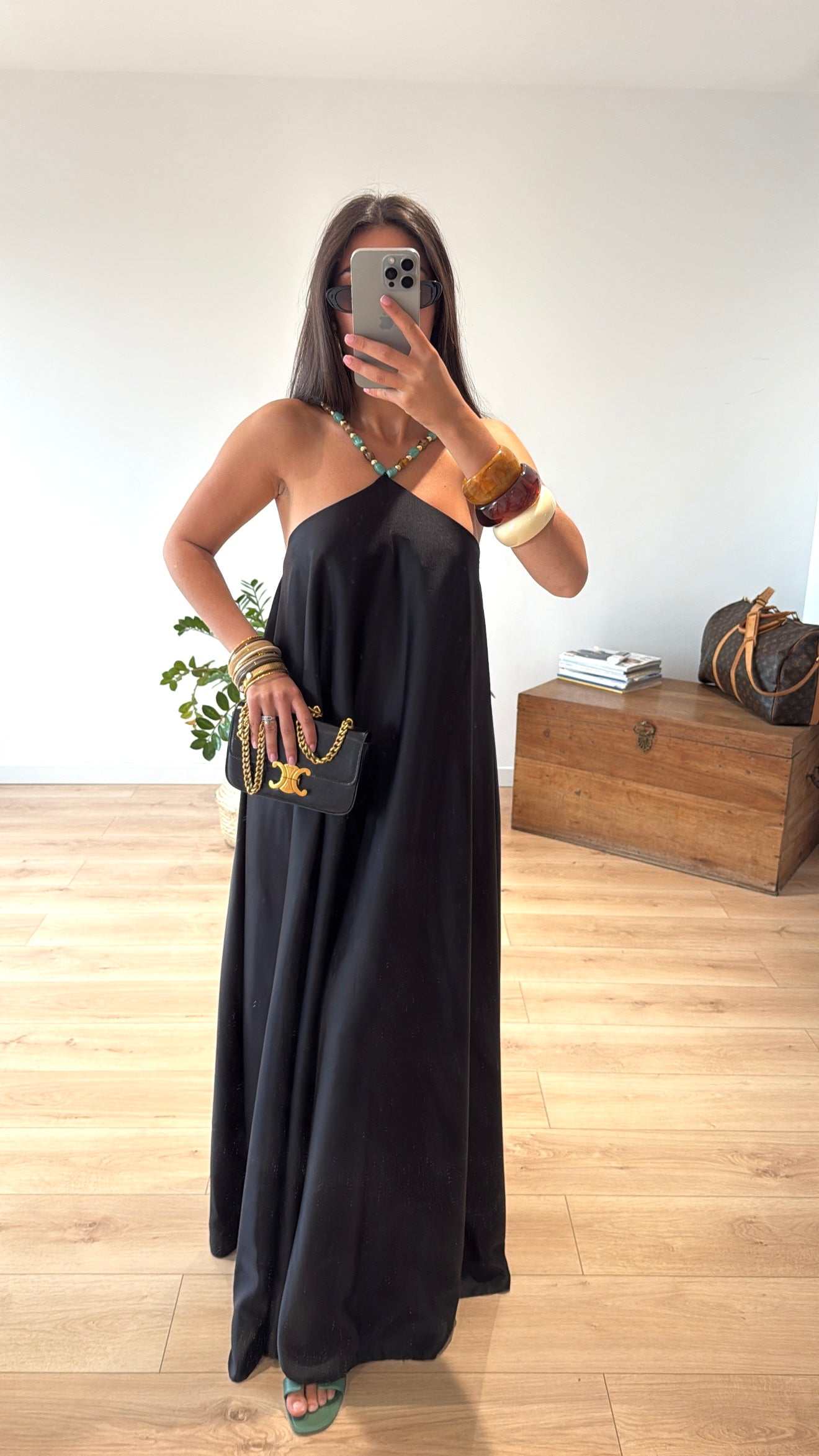 "Sophie" Black Long Gown