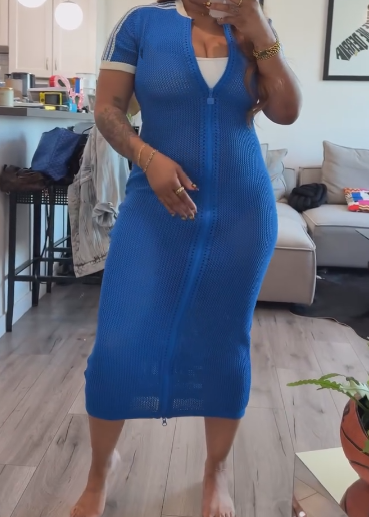 Short Sleeve Crochet Dress