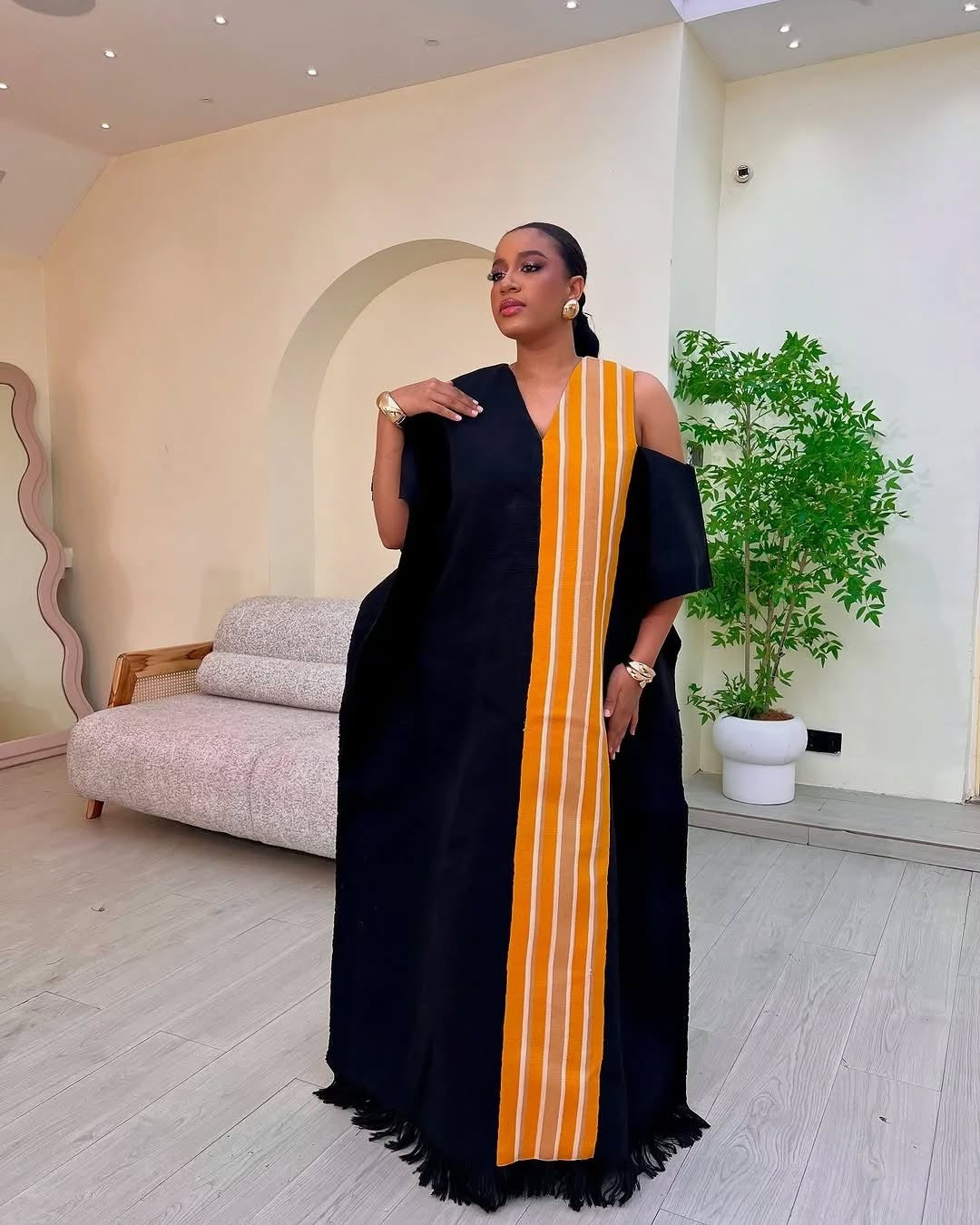 Hand woven Loom Aso Oke Kafta