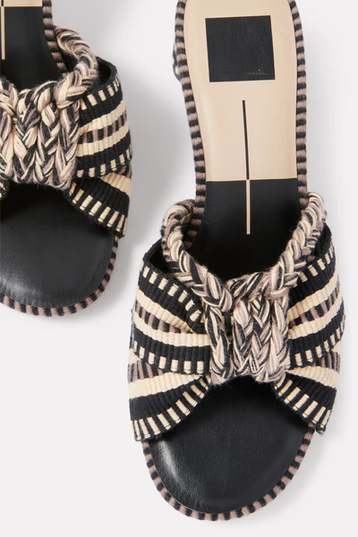 Black Multi-Braid High Heels