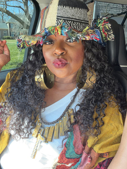 Patchwork Frayed Bucket Hat-Unisex (One of a Kind-PatchWork Colors and Designs Vary on Each Hat)
