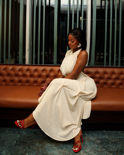 Gathered Asymm Oyster Dres