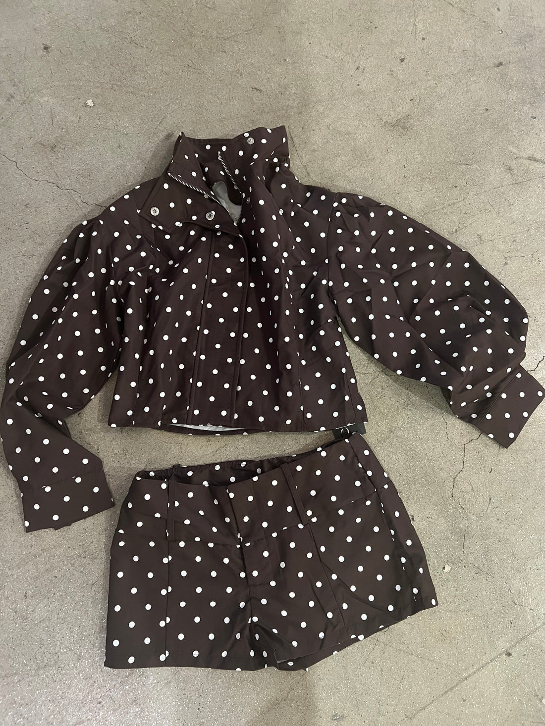 Polka-Dot Jacket & Shorts Set