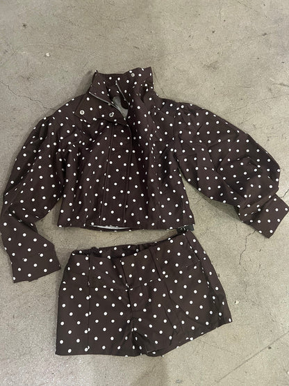 Polka-Dot Jacket & Shorts Set