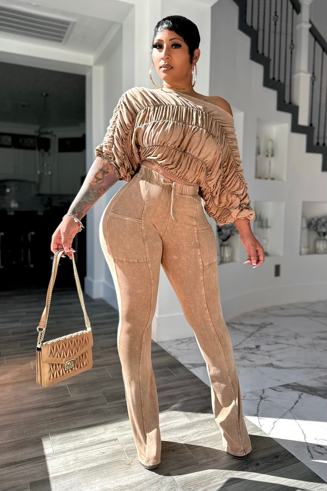 Two-piece drawstring set