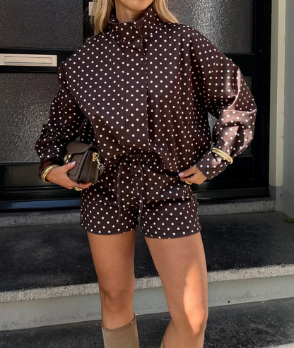 Polka-Dot Jacket & Shorts Set