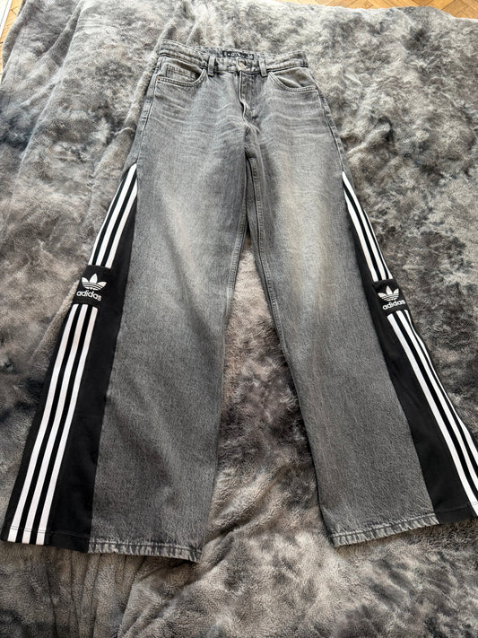 Custom Baggy Flared Jeans 3 Stripes