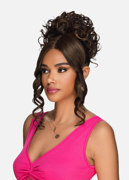 LBPB-VIOLET, Bang & Bun, Quick and Easy Lace, Ponytail Bun and Lace Bangs