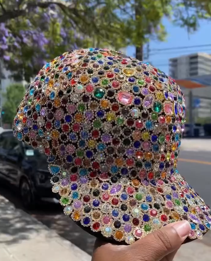 A hat studded with jewels
