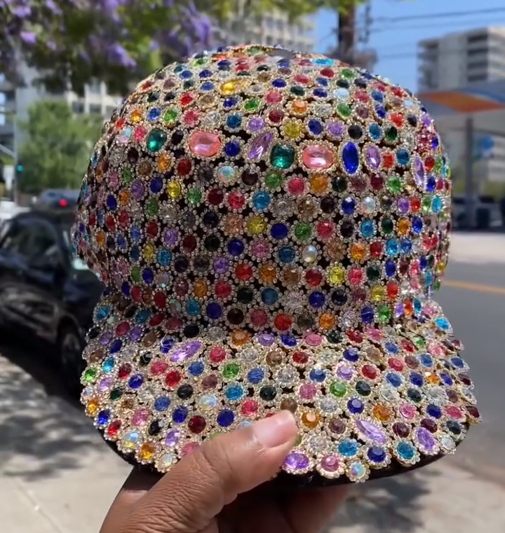A hat studded with jewels