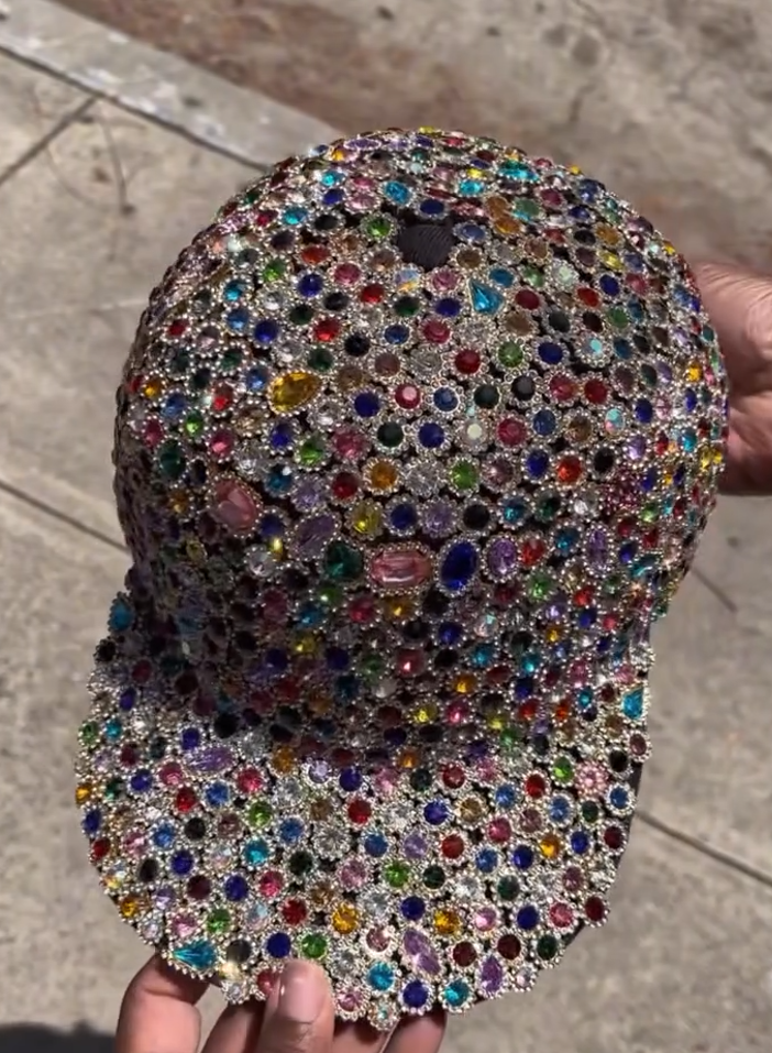 A hat studded with jewels