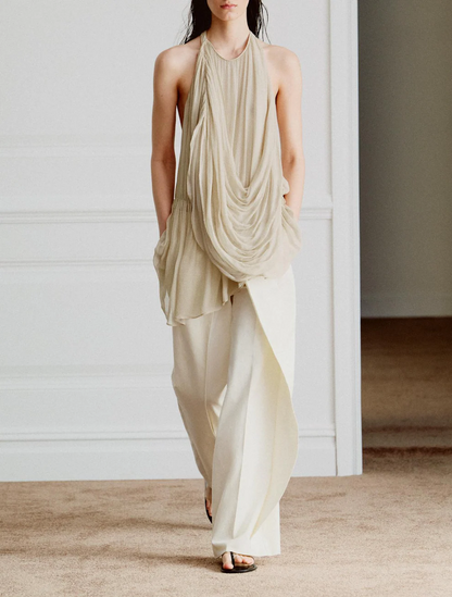 A-line top + asymmetrical pants set